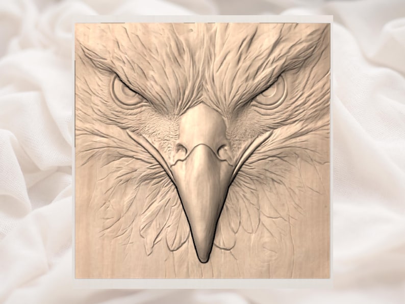 Eagle Head 3D Relief STL view 2
