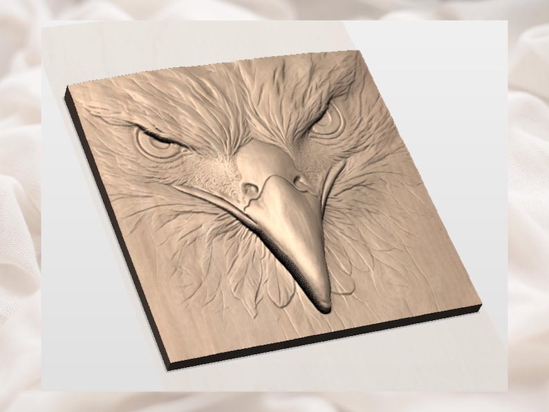 Eagle Head 3D Relief STL view 3