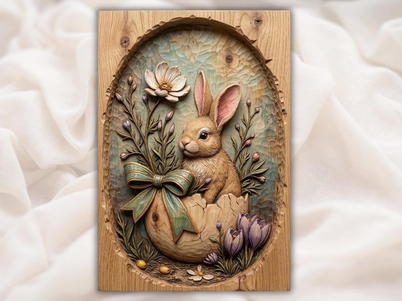Easter Bunny STL bas-relief STL design
