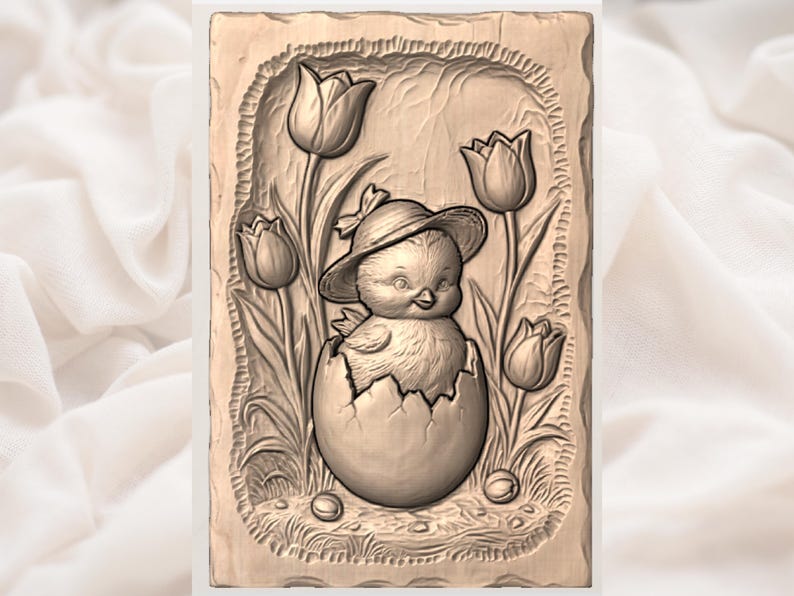 Easter Chick STL view 2