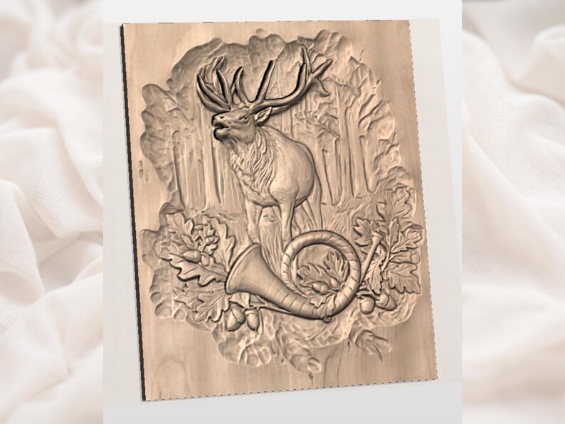 Elk Deer Hunting 3D Relief STL view 2