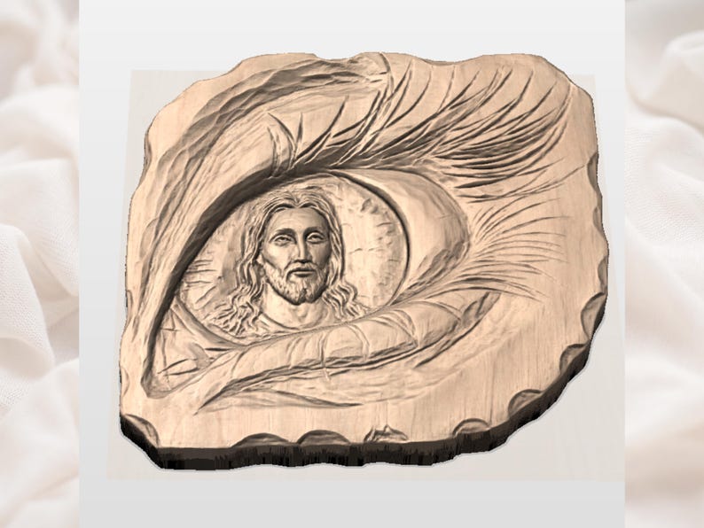 Eye With Jesus 3D Relief STL view 2