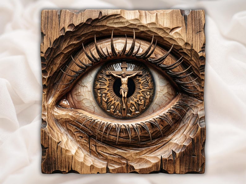 Eye Witness Crucifixion bas-relief STL design
