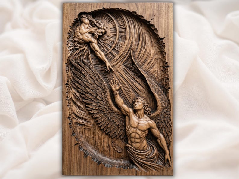 Fallen Angel STL bas-relief STL design