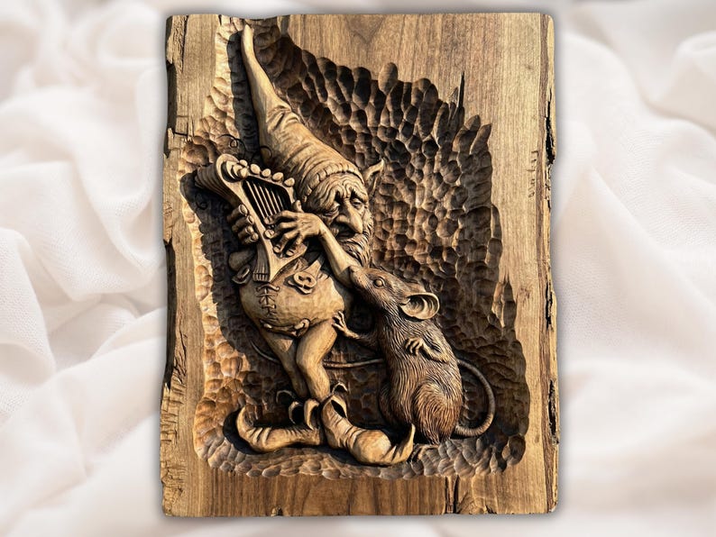 Fantasy Gnome Mouse 3D Relief STL bas-relief STL