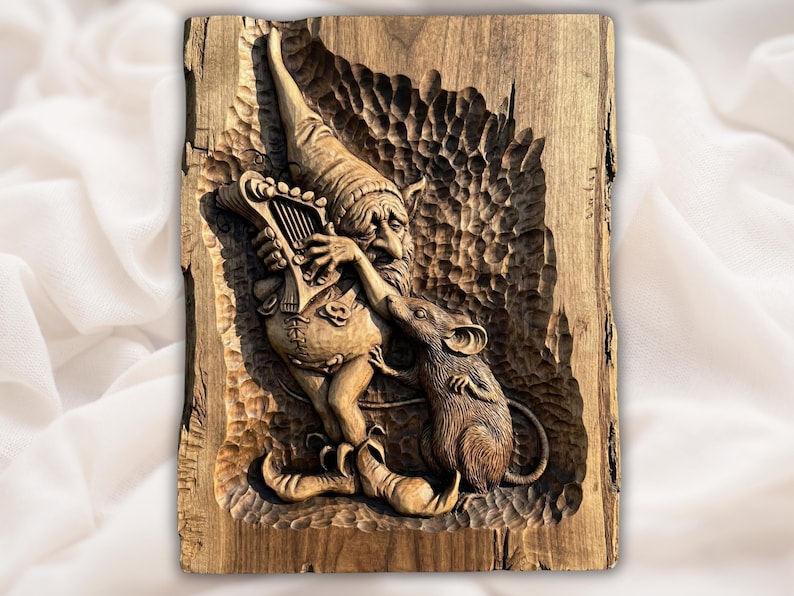 Fantasy Gnome Mouse 3D Relief STL bas-relief STL design