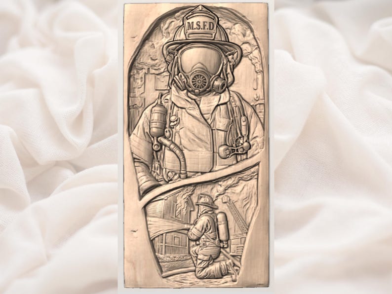 Firefighter Tribute STL view 3