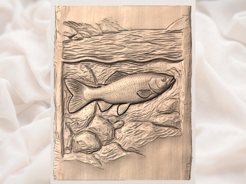 Fish 3D Relief STL File view 3