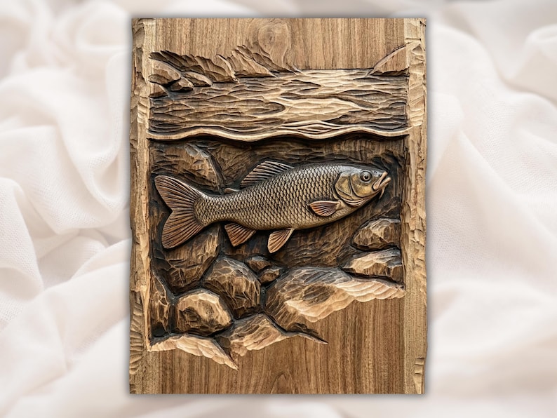 Fish 3D Relief STL File bas-relief STL design