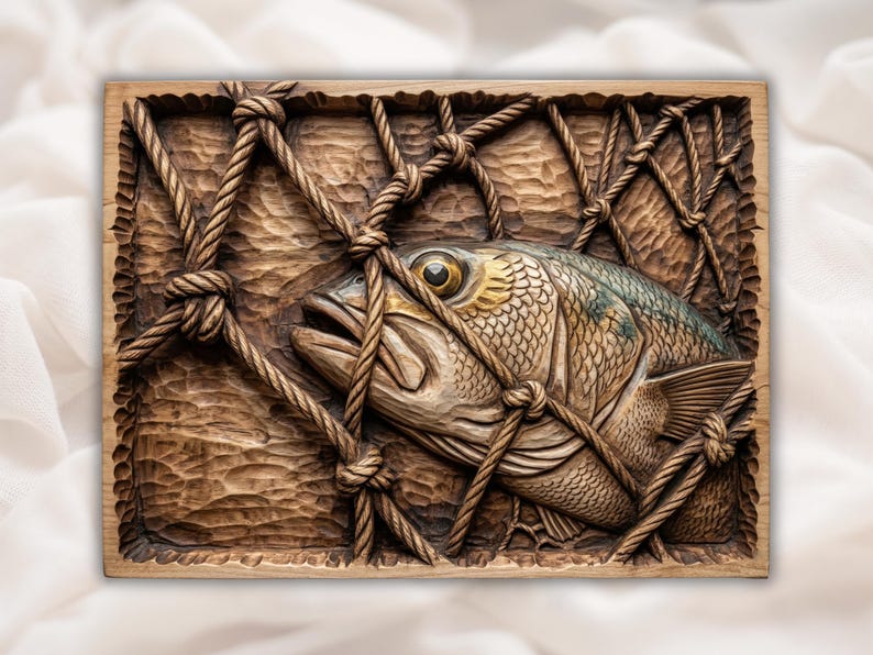 Fishing Net 3D Relief STL bas-relief STL design