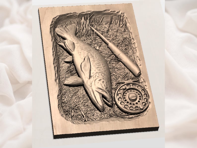Fishing Trout STL view 3