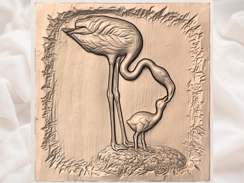 Flamingo Family STL view 2