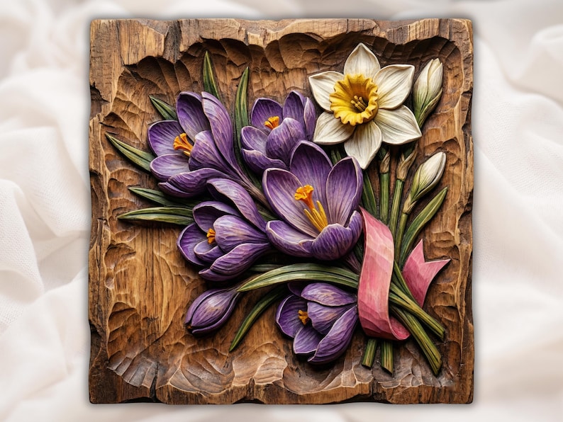 Floral Bouquet 3D Relief STL bas-relief STL