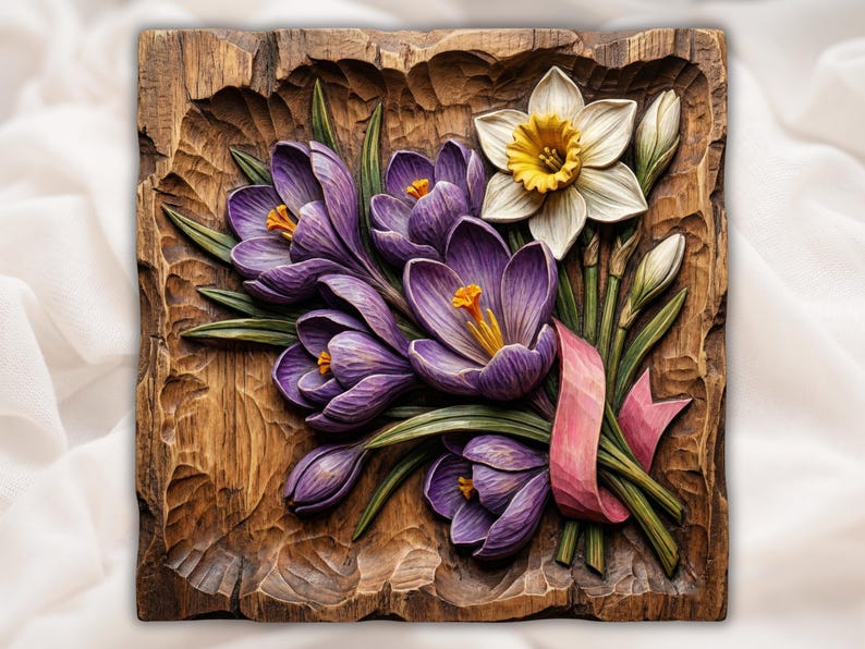 Floral Bouquet 3D Relief STL bas-relief STL design