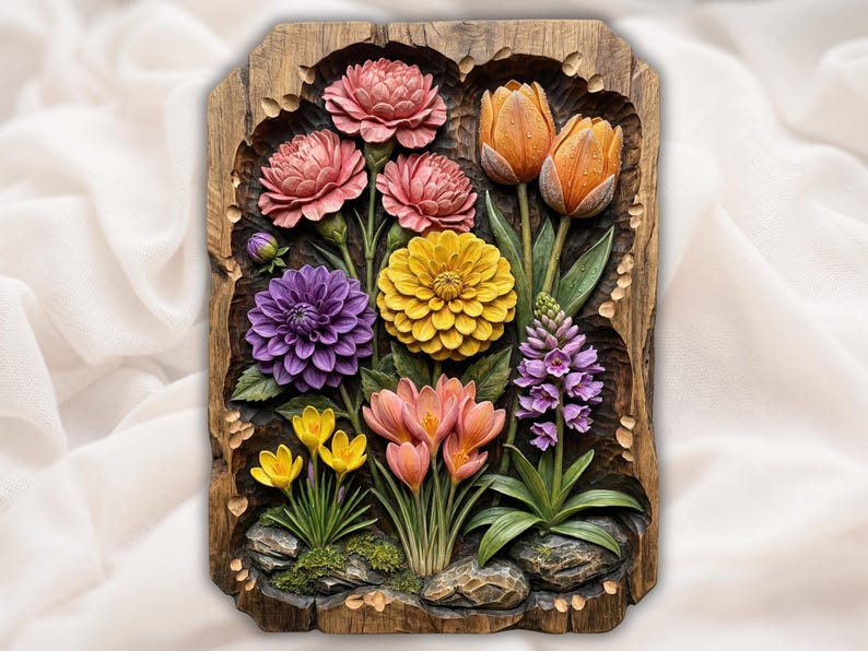 Floral Bouquet STL 3D Relief bas-relief STL design