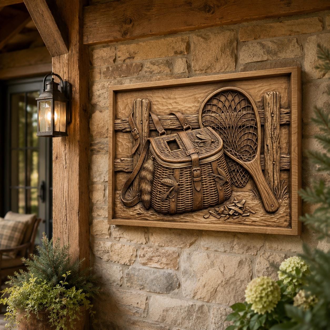 Fly Fishing Creel Relief STL view 6
