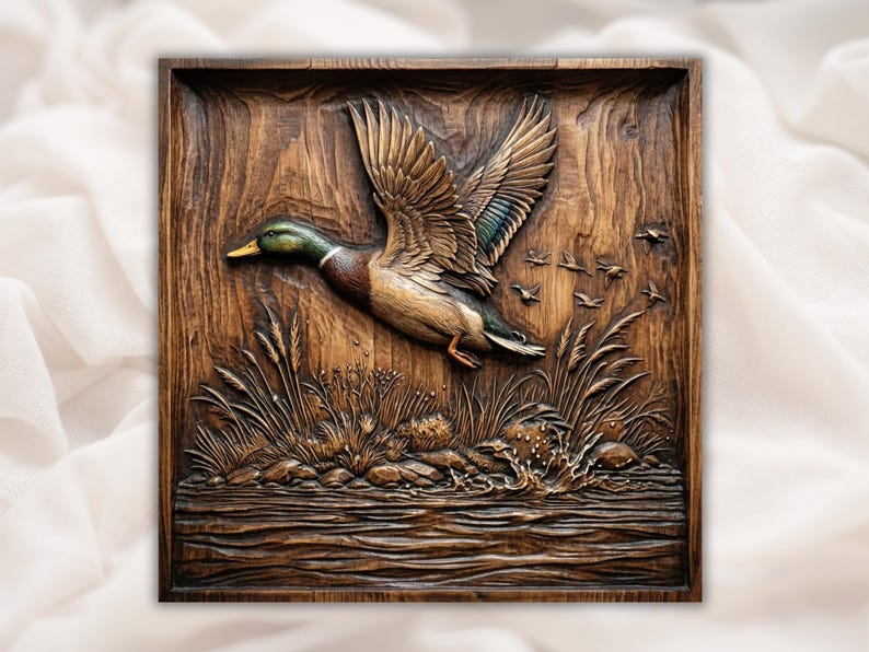 Flying Duck 3D Relief STL bas-relief STL
