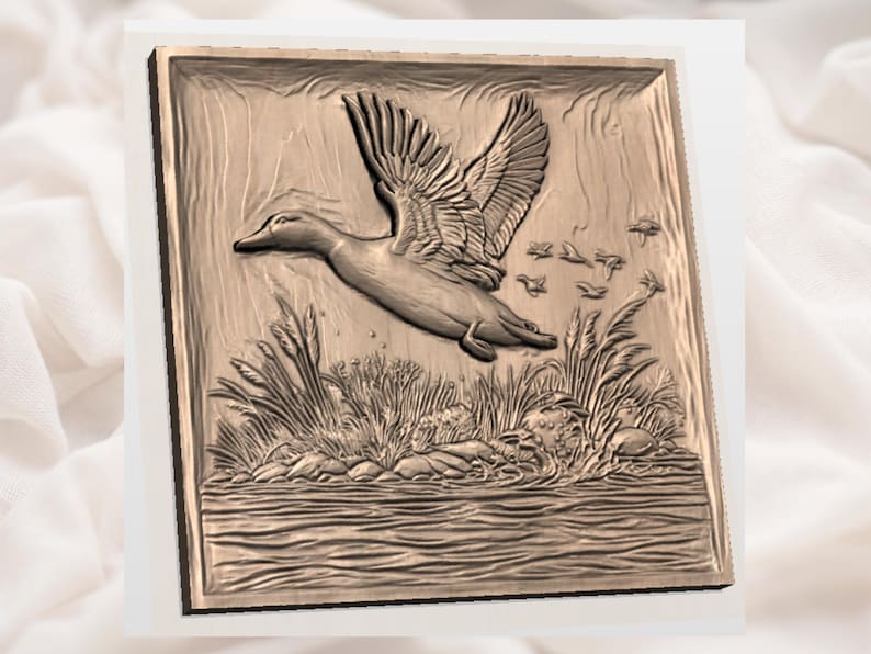 Flying Duck 3D Relief STL view 2
