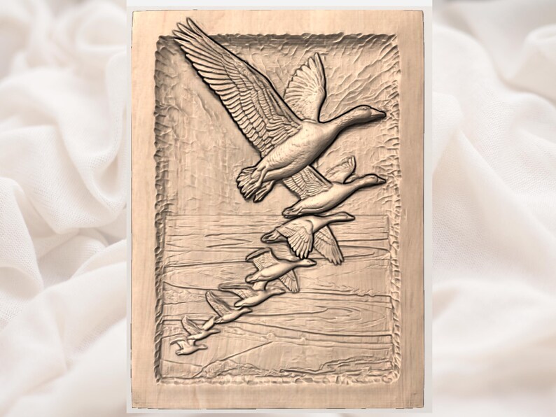 Flying Geese 3D Relief STL for CNC Router view 2