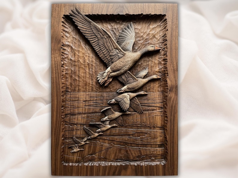 Flying Geese 3D Relief STL for CNC Router bas-relief STL design