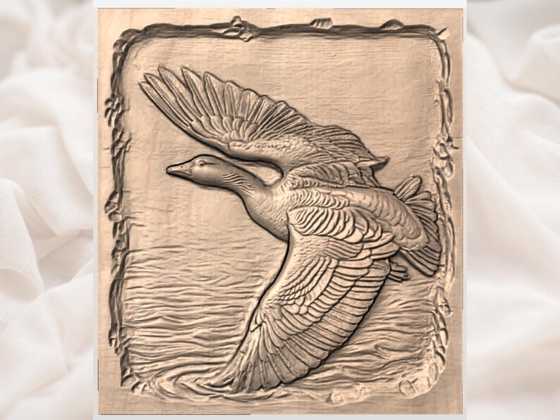 Flying Goose Relief STL view 3