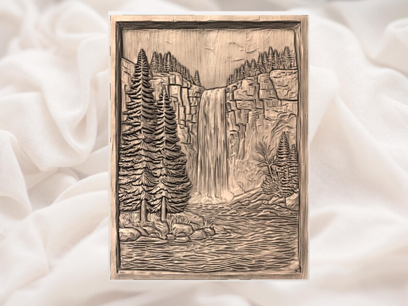 Forest Waterfall 3D STL File view 3