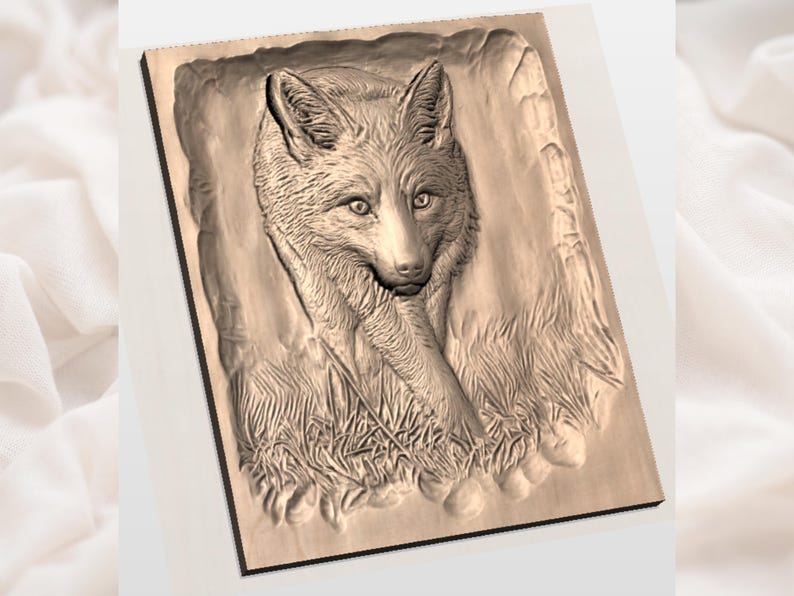 Fox 3D Relief STL view 2