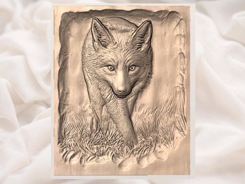 Fox 3D Relief STL view 3