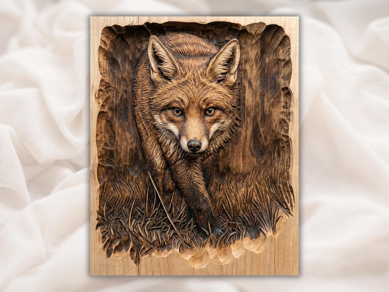 Fox 3D Relief STL bas-relief STL design