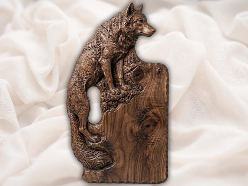 Fox Shaped Cutting Board STL for CNC Router bas-relief STL