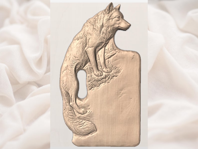 Fox Shaped Cutting Board STL for CNC Router view 2