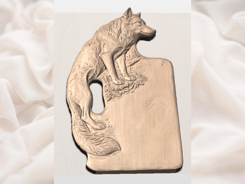 Fox Shaped Cutting Board STL for CNC Router view 3