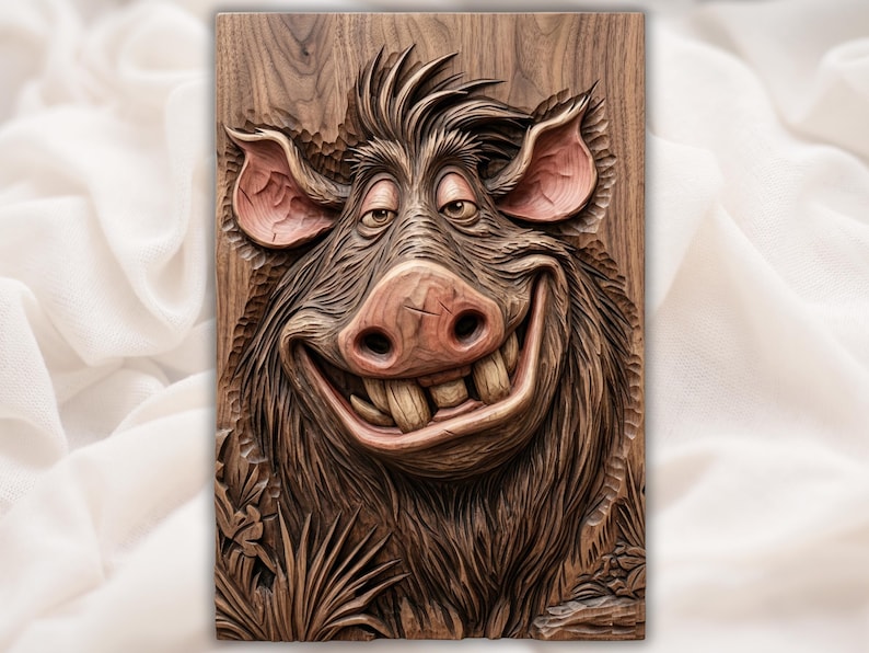 Funny Boar STL bas-relief STL
