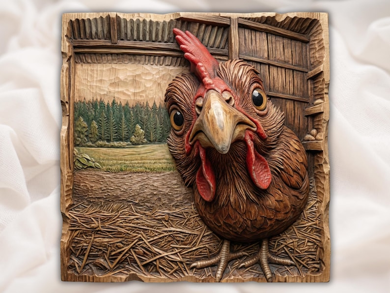 Funny Chicken Relief STL bas-relief STL design