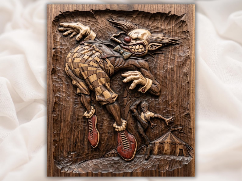 Funny Clown Kicked Out of Circus 3D Relief STL bas-relief STL