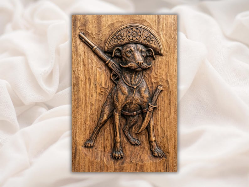 Cowboy Dog 3D bas Relief STL bas-relief STL design