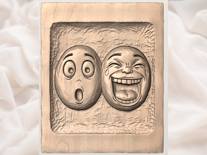 Funny Emoji Faces STL view 3