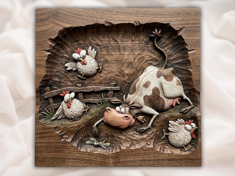 Funny Farm Animal STL bas-relief STL