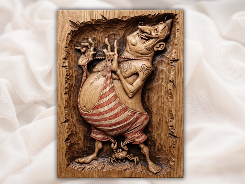 Funny Fat Man STL Relief Panel bas-relief STL