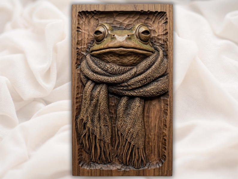 Funny Frog Bas Relief STL bas-relief STL design