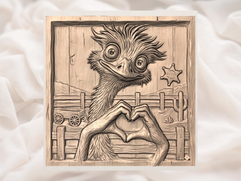 Funny Ostrich STL File view 2