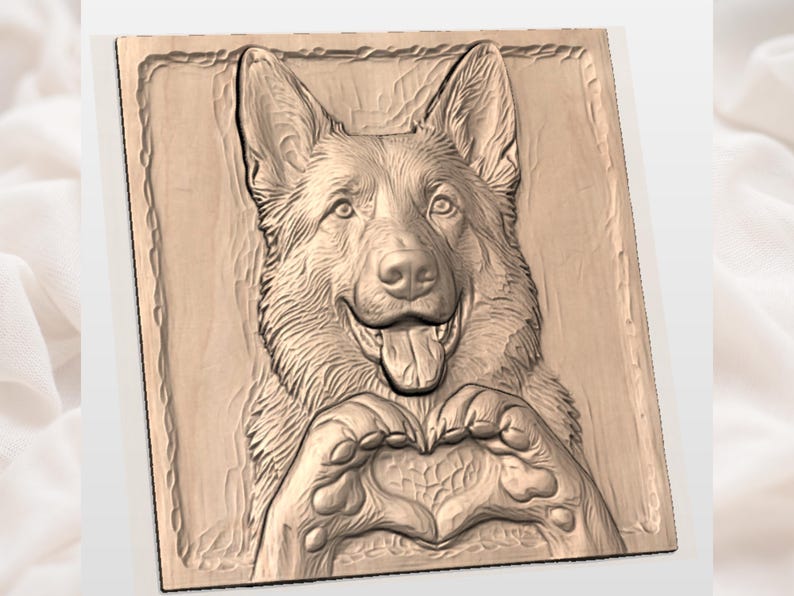 German Shepherd STL view 2