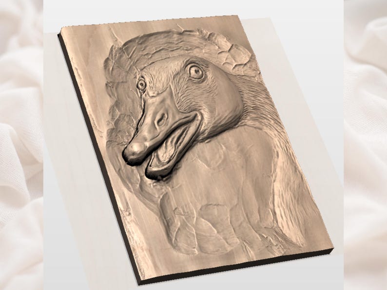 Goose Head Relief STL view 2