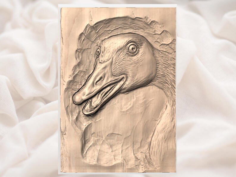 Goose Head Relief STL view 3
