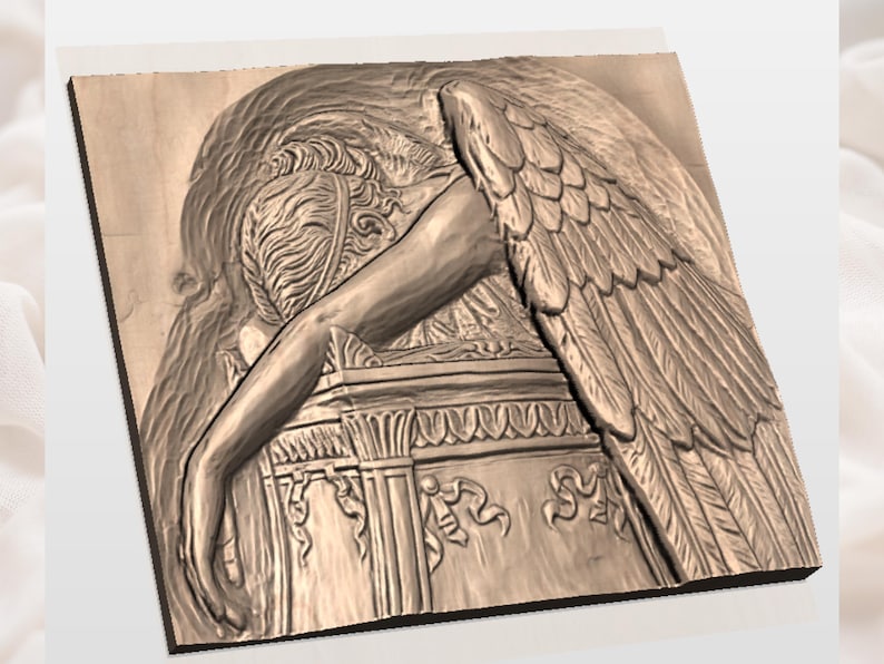 Angel 3D Relief STL for CNC Router view 3