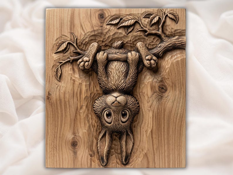 Hanging Bunny STL bas-relief STL