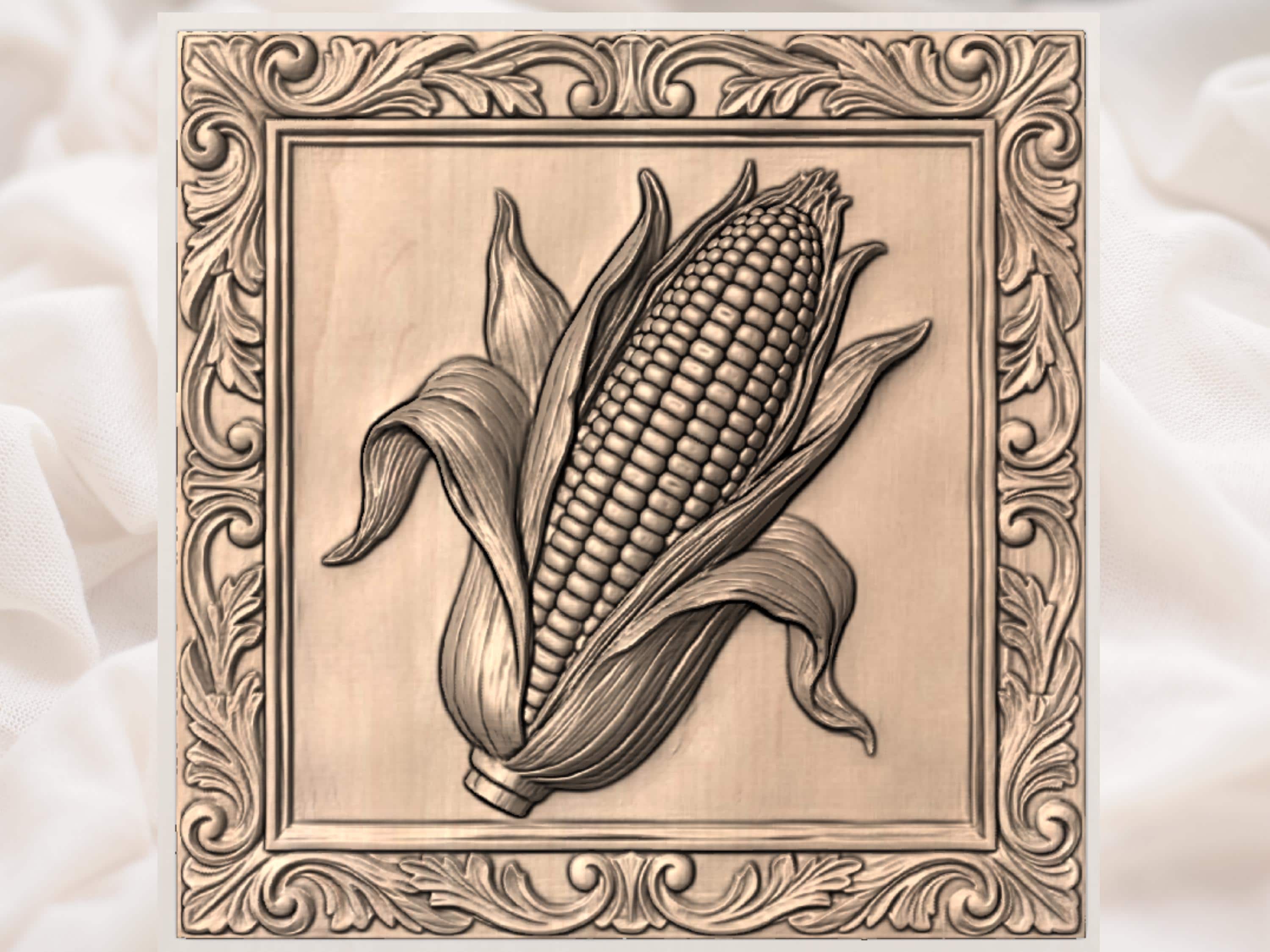 Harvest Corn Relief CNC router STL file view 2
