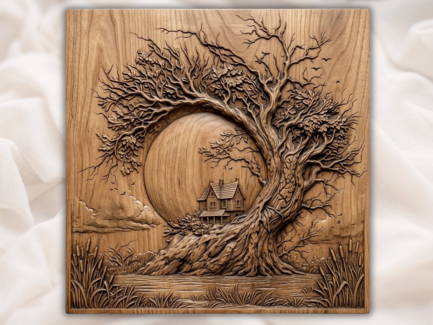 Haunted Tree House Landscape CNC Relief STL bas-relief STL design