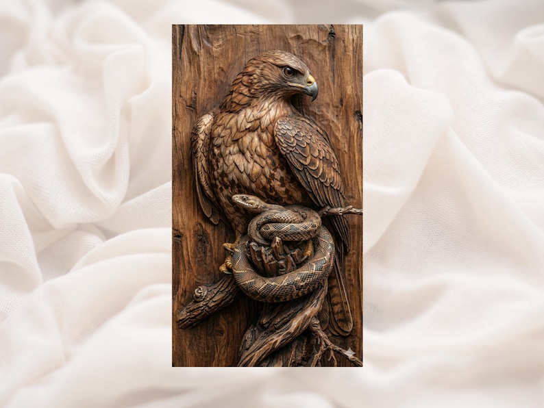 Hawk & Snake 3D Relief STL bas-relief STL