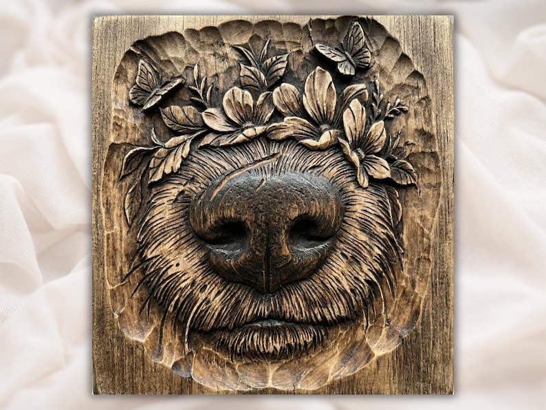 Highland Cow Nose 3D Relief STL bas-relief STL